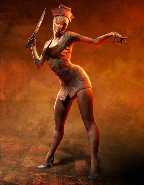 Silent Hill Nurse Costume, Nurse Silent Hill, Silent Hill Homecoming, Nurse Drawing, Silent Hill Nurse, Silent Hill Art, Bubble Face, Nurse Photos, Nurse Tattoo