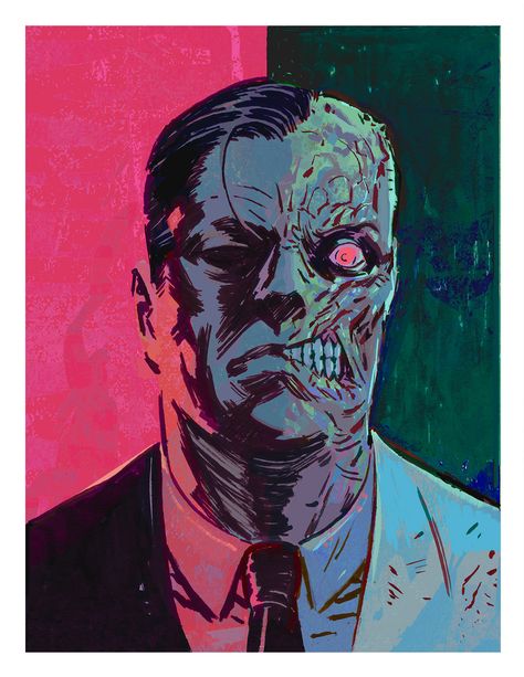 Alex Maleev, Two Face Batman, Horror Comic, Batman Drawing, Color Pencil Illustration, Art Showcase, Comic Villains, Evil Villains, Univers Dc