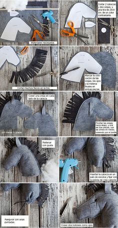 tutorial para hacer un caballito de fieltro Homemade Christmas Presents, Homemade Birthday Gifts, Diy Gifts To Make, Diy Christmas Presents, Stick Horses, Horse Crafts, Homemade Toys, Diy Gifts For Kids, Cowboy Birthday