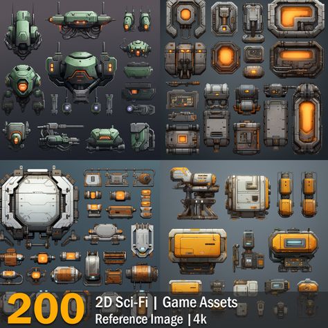 ArtStation - 2D Sci-Fi | Game Assets | Reference Images | 4K, Lumière Sci Fi Game Assets, Sci Fi Assets, Sci Fi Control Panel, 2d Game Assets, Spaceship Door, Sci Fi Furniture, Sci Fi Spaceship, Sci Fi Robot, Wedding Ring Images