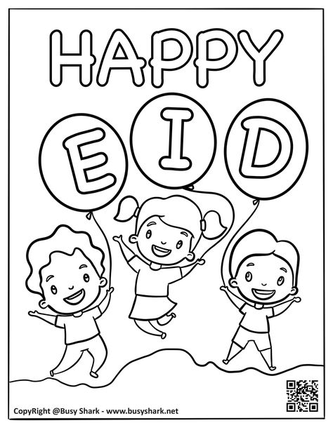 Happy Eid Mubarak free printable coloring page for kids -01 Eid Coloring Pages, Eid Mubarak Printable, Eid Activities, Happy Birthday Coloring Pages, Color By Number Printable, Eid Festival, Ramadan Kids, Birthday Coloring Pages, Ramadan Lantern