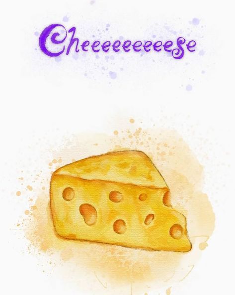 Cheese please 🧀😋 Available for sale 📩👌 #procreate #procreatewatercolor #procreatedrawing #productillustration #procreateart #digitalwatercolor #digitalart #foodillustration #fooddrawing Cheese Drawing Easy, Cheese Art Drawing, Cheese Sketch, Watercolor Cheese, Cheese Doodle, Create Drawing, Digital Watercolor, Food Drawing, Food Illustrations