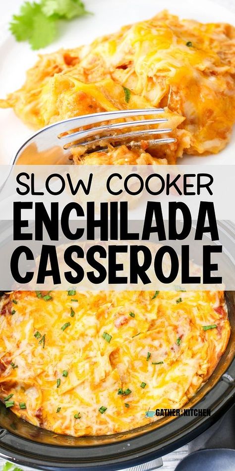 Mexican Food Recipes In Crockpot, Crockpot Meals That Take 8 Hours, Lazy Enchiladas Crockpot, Easy Dinner Recipes Crockpot Casseroles, Aldi Crockpot Recipes, Crockpot Recipes Chicken Enchilada, Chicken Enchilada Sauce Crockpot, Crockpot Recipes No Cream Cheese, Chicken Taco Casserole Crockpot