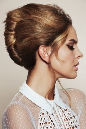 Francesco Group Bridal Collection – French Pleat Romantic Bridal Updos, Wedding Magazines, Bridal Updos, Vintage Updo, French Twist Updo, Look Books, Bride Updo, French Pleat, Elegant Ponytail