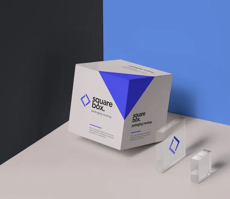 Free Square Box Packaging Mockup - Freebies - Fribly Dispenser Packaging, Square Box Packaging, Poster Price, Cosmetics Design, Medical Packaging, Carton Design, Medicine Packaging, Custom Packaging Boxes, Box Packaging Design