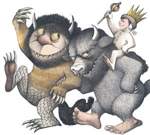 Reading Corner: Go wild at the library! : Parenting Wild Things Party, Maurice Sendak, Wild One Birthday Party, Paper House, Childhood Books, Wild Things, Wild Ones, Children's Book Illustration, Wood Wall Art