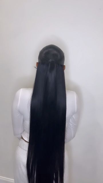 Half Up Half Down No Leave Out Weave, Low Half Up Half Down Straight Hair, Half Up Half Down Pulled Back, Half Up Half Down Low Ponytail Black Women, Low Pony Half Up Half Down, Half Up Half Down Leave Out Weave, Low Half Up Half Down Hairstyles, Half Up Half Down Back Ponytail, Half Up Half Down With Straight Hair