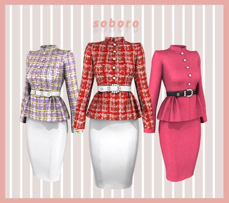 Sims 4 Decades Challenge, Cc Patreon, Sims Inspiration, Belted Midi Skirt, Sims 4 Cas Mods, Skirt Two Piece, Sims 4 Dresses, Sims4 Clothes, Sims Four