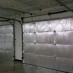 Make your garage energy efficient. Easy install of radiant barrier insulation to garage doors. 2 Car Garage Door, Car Garage Door, Garage Insulation, Garage Door Types, Home Gym Garage, Garage Door Insulation, Overhead Garage Door, Overhead Garage, Garage Door Makeover