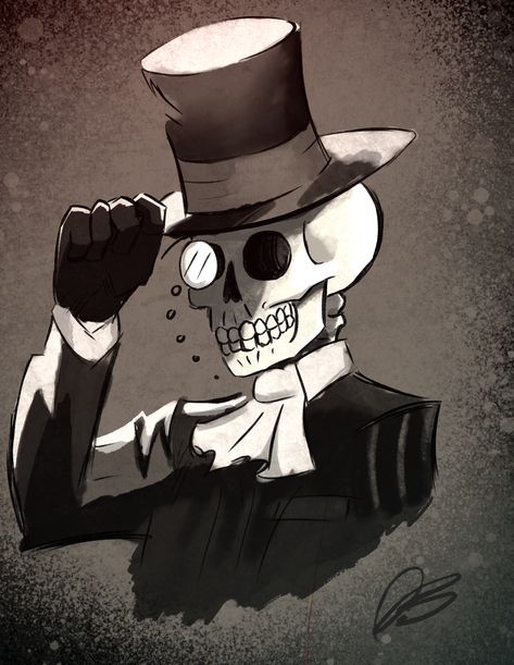 Painted Skeleton, A Skeleton, Good Evening, Top Hat, Not Mine, Skeleton