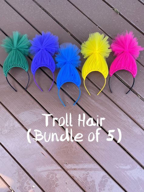 Trolls Inspired Wigs for Boys bundle of 5 Trolls Party - Etsy Troll Headband Diy, Trolls Party Favors, Troll Wig, Trolls Headband, Wearing Headbands, Troll Costume, Rose Birthday, Trolls Party, Trolls Birthday Party