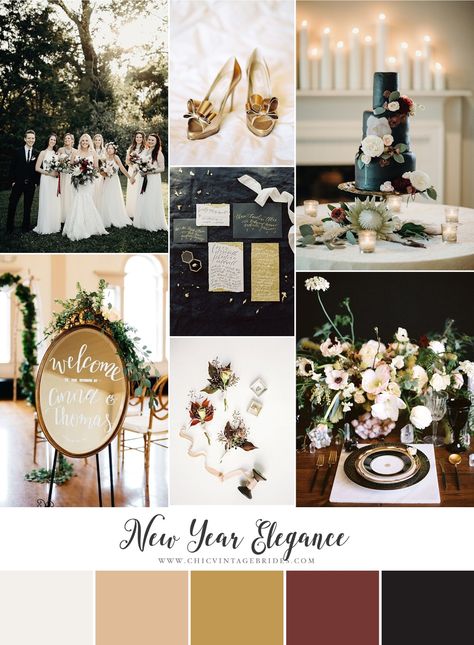 New Years Eve Wedding, Urban Wedding Venue, New Years Wedding, Top Wedding Trends, Chic Vintage Brides, Gold Chic, Nye Wedding, Elegance Wedding, New Years Eve Weddings