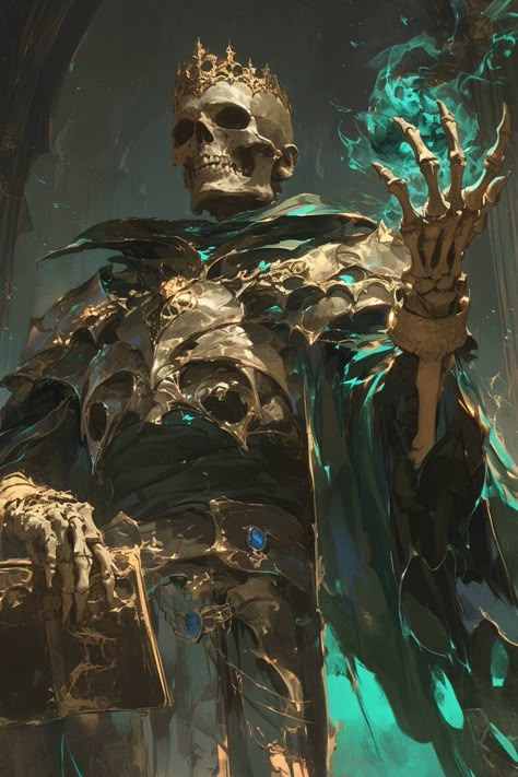 Lich Dnd Art, Lich Artwork, Necromancer Armor, Lich Dnd, Undead Character Design, Fantasy Necromancer, Undead Dragon, Dnd Portraits, Npc Art