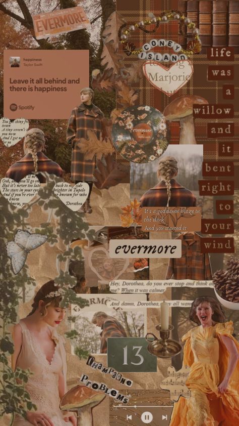 #evermore #taylorswift #evermoreera #evermorealbum #wallpaper Evermore Lockscreens, Evermore Themed Wallpaper, Taylor Swift Lockscreen Aesthetic Evermore, Evermore Tolerate It Wallpaper, Evermore Collage Wallpaper, Never Too Late, The Darkest, Taylor Swift, Harry Potter