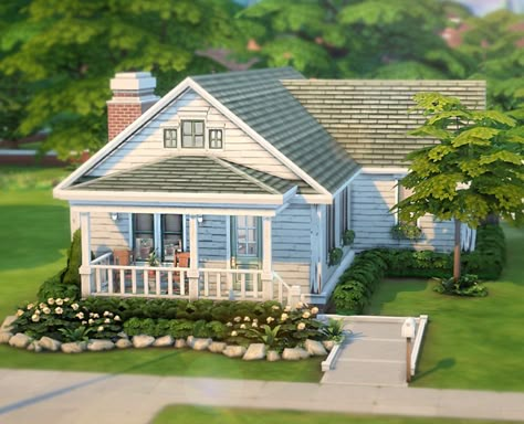 Sims 4 Realistic House, Sims 4 Starter Home, Sims 2 House, Sims 4 Houses Layout, Sims 4 House Ideas, Sims 4 House Building, Sims 4 House Plans, Casas The Sims 4, Sims 4 House Design