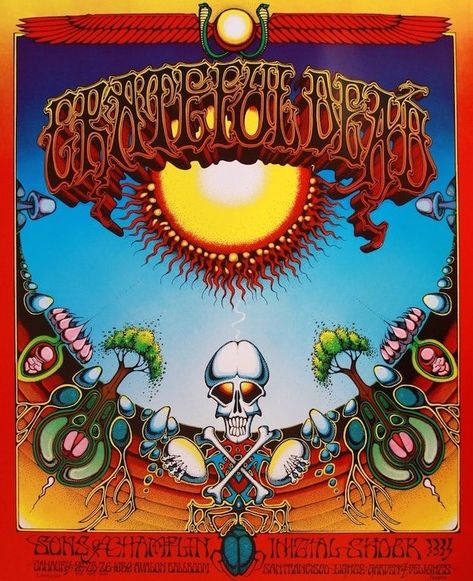 Tripping out: The history of psychedelic design - 99designs Wes Wilson, Rick Griffin, Grateful Dead Poster, Poster Rock, Rock Poster Art, Rock N Roll Art, Vintage Concert Posters, Rock Posters, Vintage Rock