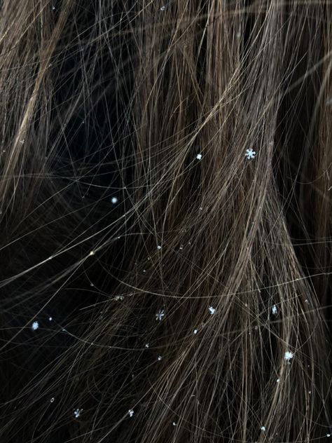 snow ; snowflake ; hair ; snowflakes ; snowflakes on hair Snow In Hair Aesthetic, Snow Flakes Aesthetic, Jack Frost Aesthetic, Snowflakes Aesthetic, Aesthetic Snowflake, Snowflake Aesthetic, Ava Gowns, December Makeup, Books Core