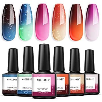 Mood Gel Polish, Color Changing Gel Polish, Thermal Nail Polish, Thermal Nails, Color Change Nail Polish, Color Changing Nails, Glitter Gel Polish, New Nail Polish, Gel Nail Polish Set