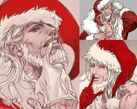 Kfc Guy Fanart, Burger King X Mcdonalds X Kfc Fanart, Santa Fanart, Kfc Man, Santa Claus Drawing, Anime Men, Anime Boyfriend, Anime Drawings Boy, Boy Art