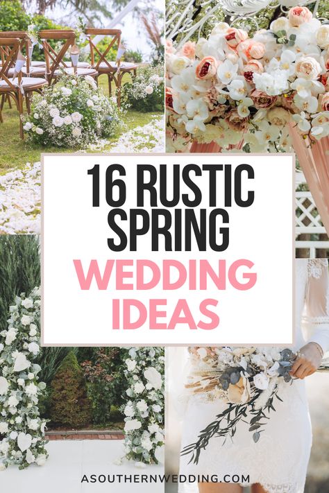 These rustic spring wedding ideas are so dreamy, you'll be inspired when planning your big day! #rusticwedding #rusticweddingdiy #rusticweddingideas #weddingideasrustic #weddingdecorrustic #weddingreceptionrustic #rusticweddingreception #rusticweddingdecorations #rusticweddingdecor #rusticweddinginspo #rusticweddingdecorideas #diyrusticwedding #rusticweddingceremony #springrusticwedding Rustic Spring Wedding Ideas, Spring Rustic Wedding, April Wedding Colors, Spring Wedding Centerpieces, Rustic Spring Wedding, Spring Wedding Ideas, Rustic Wedding Colors, Rustic Centerpiece, Rustic Elegant Wedding