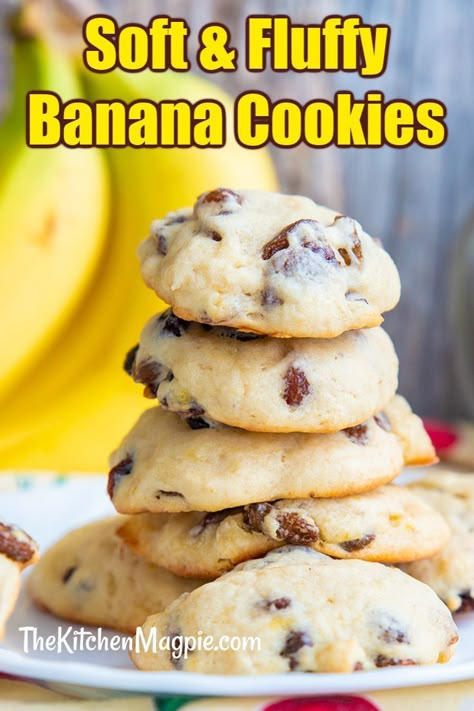 Banana Muffin Top Cookies, Eggless Banana Cookies, Banana Cake Cookies, Cake Mix Banana Cookies, Banana Oat Breakfast Cookies, Banana Choc Chip Cookies, One Ripe Banana Recipe, Things To Make With Ripe Bananas, Over Ripe Banana Recipes