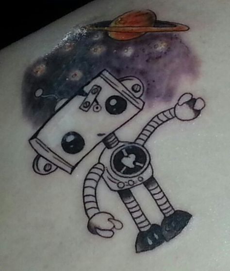 Cute robot tattoo Banksy Tattoo, Banksy Work, Robot Tattoo, Street Tattoo, London Tattoo, R Tattoo, Dope Tattoos, Tattoo Sketches, Banksy