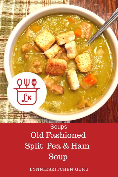 Old-fashioned Split Pea Soup with Ham — Home Old Fashioned Split Pea And Ham Soup, Split Pea Soup With Ham Bone Recipes, Split Pea Soup With Ham Hock, Old Fashion Split Pea Soup, Healthy Split Pea And Ham Soup, Homemade Split Pea Soup With Ham Bone, Split Pea Ham Soup, Split Pea And Ham Soup, Split Pea Soup With Ham