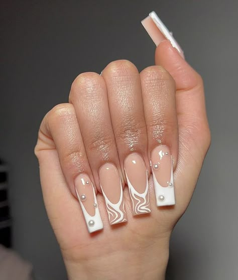 Brown Acrylic Nails, Simple Acrylic Nails, French Tip Acrylic Nails, Long Square Acrylic Nails, Her Nails, Acrylic Nails Coffin Short, Pink Acrylic Nails, Square Acrylic Nails, Fire Nails