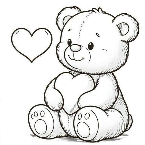 Teddy Bear Drawing Easy, Teddy Bear Printable, Teddy Drawing, Teddy Bear Sketch, Bear Coloring Page, Teddy Bear Coloring Pages, Bear Printable, Teddy Bear Drawing, Fluffy Teddy Bear