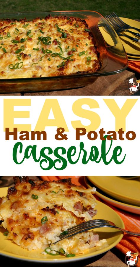 This This Easy Ham and Potato Casserole Recipe is perfect to make with holiday ham leftovers - and it's so easy! We often have this as a next day breakfast after the holidays when you have so much ham left over and don't quite know what to do with it! The perfect solution, this ham casserole is a hit and works as a breakfast recipe, a brunch recipe and we've also enjoyed it as lunch and dinner! Ham Potato Casserole, Ham And Scalloped Potatoes, Egg Quiche Recipes, Ham Leftovers, Ham And Potato Casserole, Scalloped Potatoes And Ham, Ham Potato, Holiday Leftovers, Ham Casserole