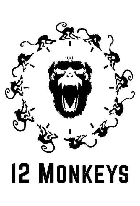 Monkey Mural, Twelve Monkeys, Movie Tshirts, Office Posters, Monkey Logo, 12 Monkeys, Monkey Tattoos, Terry Gilliam, Movie Talk