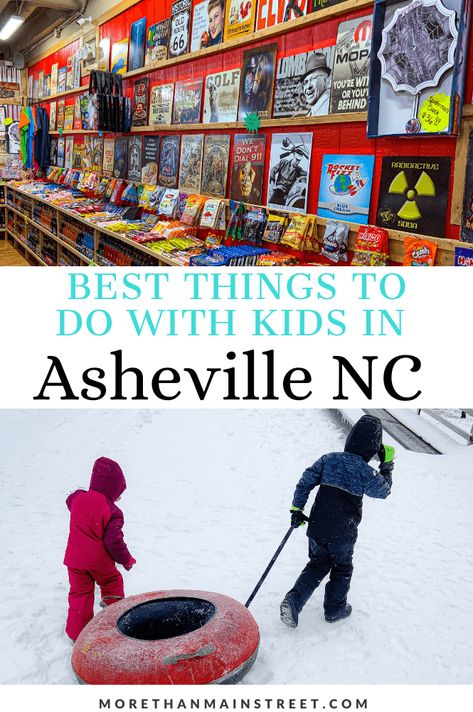 Planning to travel to Asheville North Carolina? Asheville is one of the best vacation destinations in NC for families- find out our top 10 best things to do in Asheville, where to stay, and best places to eat. From the Biltmore Estate, to hiking, art, culture, and even which breweries are kid friendly- let us help you plan the best weekend in Asheville with our ultimate weekend guide! #NC #USAtravel #southeast #kidfriendly #familytravel Asheville Nc With Kids, Asheville With Kids, North Carolina Winter, Ashville North Carolina, Things To Do In Asheville, Hiking Art, The Biltmore Estate, North Carolina Vacations, North Carolina Travel