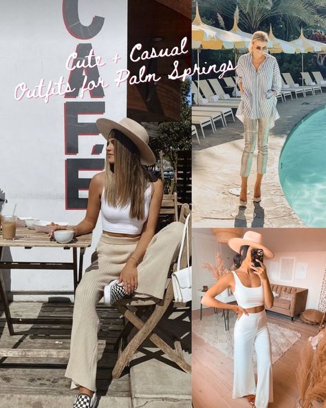 29 Palm Springs Outfits For A Dreamy Desert Getaway - ljanestyle Desert Casual Outfit, Palm Spring Outfit Ideas, Desert Resort Outfits, Palm Springs Summer Outfits, Palm Springs Chic Outfits, Desert Party Outfit, Palm Springs Attire, Desert Bachelorette Outfits, Palm Springs Dinner Outfit