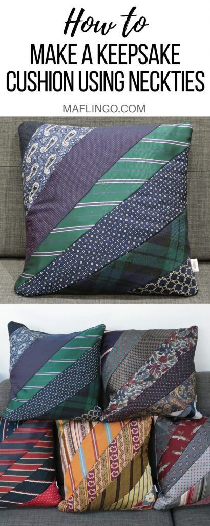 Necktie Projects, Tie Projects, Tie Quilts, Tie Pillows, Memory Items, Memory Ideas, Necktie Crafts, Projek Menjahit, Tie Ideas