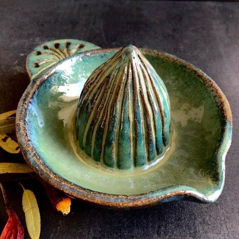 Miranda Burgess on Instagram: "Functional and decorative citrus juicers. Stunning glazes by @markagambino" Ceramic Citrus Juicer, Pottery Shapes, Dish Art, Pretty Pottery, Pottery Lessons, Beginner Pottery, Ceramic Projects, Advanced Ceramics, Citrus Juicer