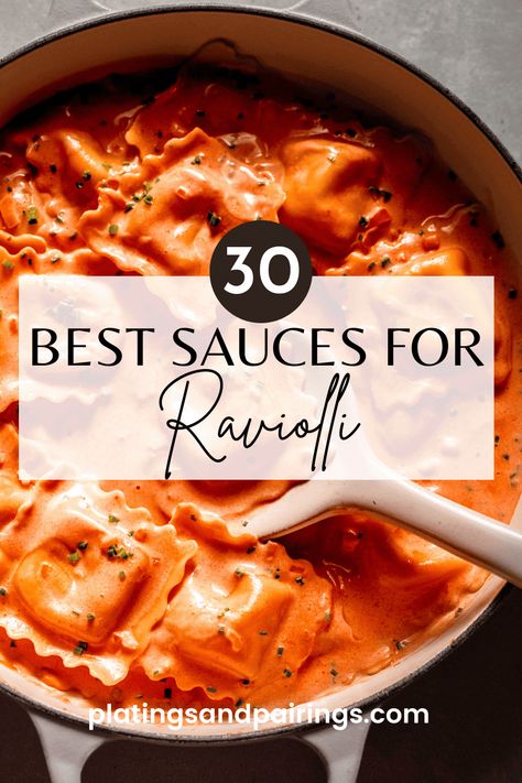 Sausage Ravioli Sauce Recipe, Red Sauce Ravioli, Sauces For Ravioli, Ravioli Tomato Sauce, Ravioli Sauces, Easy Ravioli Sauce, Sauce For Ravioli, Ravioli Dinner Ideas, Creamy Red Sauce