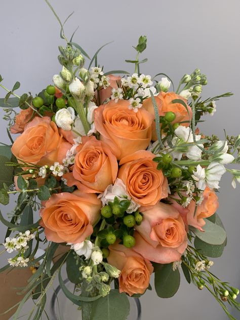 Coral Flower, Coral Bouquet, Apricot Bouquet, Orange Rose Bouquet Wedding, Wedding Bouquets Coral, Orange Roses Bouquet, Coral Rose Bouquet, Orange Rose Centerpiece, Peach Roses Bouquet