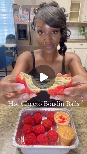 Hot Cheeto Mac And Cheese Balls, Hot Cheeto Cheese Ball, Chicken Cheeto Balls, Taco Balls Recipe, Seafood Balls Recipe, Flaming Hot Cheetos Boudin Balls, Boudin Balls Dipping Sauce, How To Make Boudin Balls, Hot Cheetos Jambalaya Balls