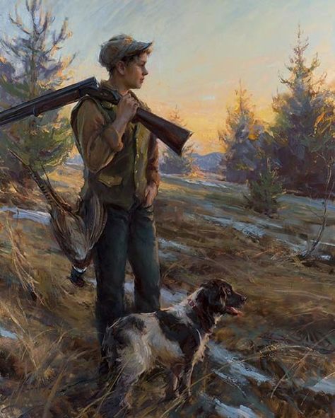 Daniel F Gerhartz, Daniel Gerhartz, Hunting Art, Arte Peculiar, American Painting, Cowboy Art, Oil Portrait, Alphonse Mucha, Dog Paintings