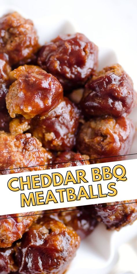 Cheddar Meatballs, Bbq Meatballs, Slow Cooker Recipes Beef, Slow Cooker Meatballs, Best Appetizer Recipes, Slow Cooker Dinner, Sunday Meal Prep, Great Appetizers, Meatball Recipes