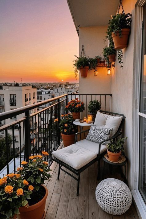 Small Narrow Balcony Ideas, Small Balcony Decor Cozy, Balcony Redesign, Condo Balcony Ideas, Bedroom Apartment Decor Ideas, Room Apartment Ideas, Living Room Apartment Ideas, Varanda Decor, Small Balcony Decorating Ideas