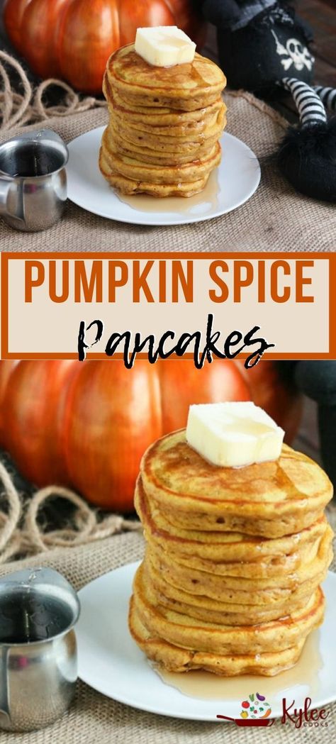 Pretty Pancakes, Pancakes Pumpkin, Pumpkin Pancakes Easy, Fluffy Pumpkin Pancakes, Spice Pancakes, Pumpkin Spices, Pumpkin Spice Pancakes, Pumpkin Pancake Recipe, Pumpkin Spice Recipe