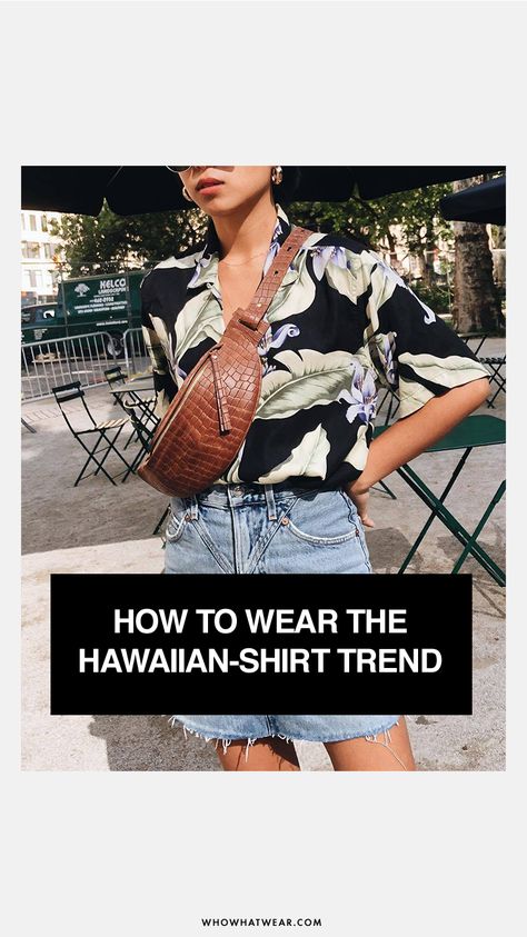 How to wear the Hawaiian shirt trend Styling Hawaiian Shirts Women, Tropical Shirt Outfit Women, Hawaiian Shirt Outfit Women, Tropical Print Outfit, Luau Party Outfit, Hawaiian Outfit Women, Hawiian Shirts, Hawaiian Shirt Outfit, Hawaii Outfits