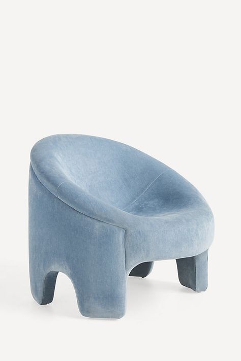 This accent piece has a deep seat you can sink into, providing a comfy and eye-catching addition to any room. For ordering assistance and more, please contact us For aesthetic advice and tips to help decorate your space, enjoy our complimentary home styling services | Kian Chenille Accent Chair by Anthropologie in Blue, Polyester/Cotton/Acrylic Powder Blue Decor, Aesthetic Armchair, Anthropologie Furniture, Aesthetic Advice, Bucket Chair, Cardboard Chair, Styling Services, Embroidery Ribbon, Acrylic Chair