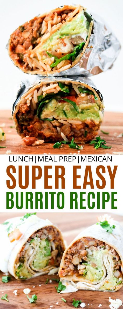 Easy Burrito Recipe, Sims Home, Beef Burrito, Burrito Recipe, Burritos Recipe, Tacos And Burritos, Lunch Meal Prep, Easy Lunches, Quesadillas