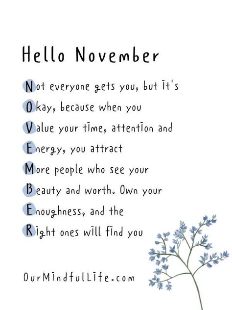 Hello November - November quotes and sayings Happy New Month Quotes, New Month Quotes, Calendar Quotes, Welcome November, Live Intentionally, November Quotes, Monthly Quotes, Hello November, Crisp Air