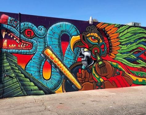 Artist:  @urbanaztec + #theartofskinner - http://www.jessehernandez.net/  -City: #SanJose , #California , USA #streetart #urbanart @powwowsanjose @powwowworldwide⁣⁣⁣⁣ Graffiti Pictures, Wall Street Art, Mexican Culture Art, Urban Graffiti, Amazing Street Art, San Jose California, Graffiti Murals, Aztec Art, Everyday Art