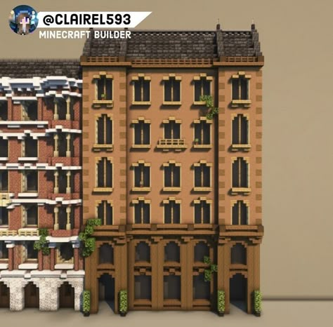 Minecraft Jewelry Store, Minecraft Medieval Factory, Minecraft European Buildings, Minecraft Government Building, Downtown Minecraft, Minecraft City Building Ideas, Minecraft City Houses, Minecraft Office Building, Minecraft Townhouse