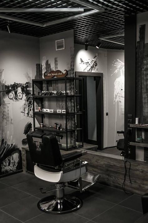 Barber Studio Ideas, Barber Shop Pictures, Barbershop Design Interior, Barber Shop Interior, Hair Salon Design, Salon Suites Decor, Barbershop Design, Simple Interior Design, Home Studio Setup