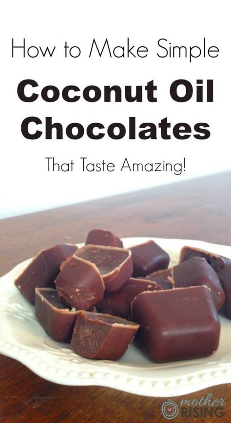 Here's how to make easy coconut oil chocolates that taste amazing and are good for you too! Only six ingredients and dairy free, gluten free & grain free! Maple syrup and stevia. Dairy Free Keto, Coconut Oil Chocolate, Coconut Oil Recipes, Low Carb Snack, Dairy Free Gluten Free, Desserts Vegan, Gf Desserts, Gluten Free Grains, Paleo Dessert